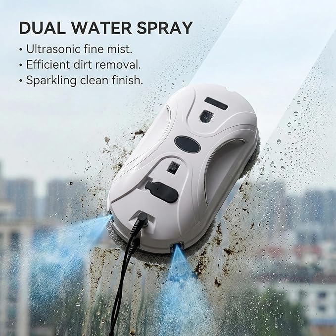 Automatic Window Cleaning Robot, Window Cleaner Robot Auto Dual Spray, 2026 Model Robot Limpia Vidrios AI Path Planning, 3000Pa Suction, Remote Control, Edge Detection for Streak-Free Glass - SS1 - Image 4