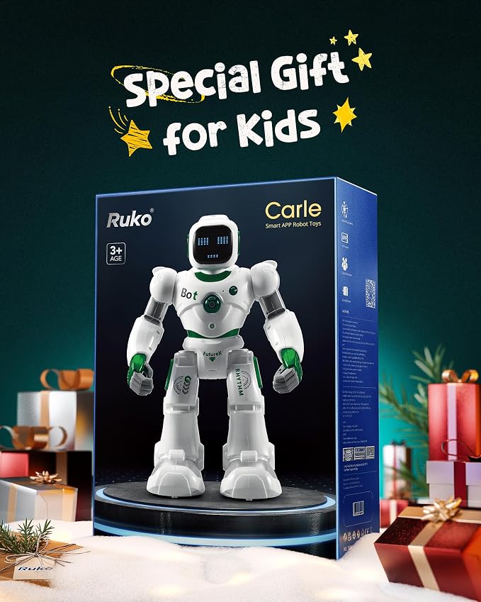Ruko 1088 Large Remote Control Robot Toys for Kids, Birthday Gift, Green | STEM Programmable Remote Control Robot, Electronics Educational Gifts for Boys & Girls 4 5 6 7 8 9 Year Old - Image 2