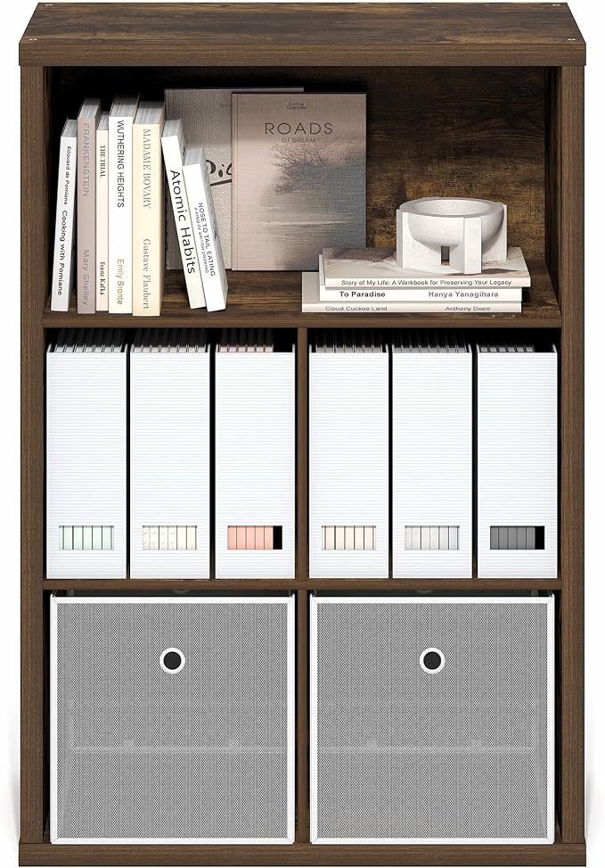 Furinno Cubicle Book Shelf, 5-Cube Bookshelf, Extra Thick Frame Cube Storage Organizer Bookcase with Closed Back, 15.3 x 29.9 x 43.3, for Living Room, Bedroom, Home Office, Amber Pine - Image 8