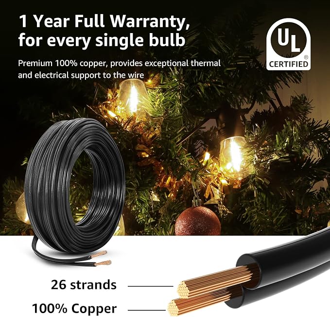Lepro S14 Outdoor String Lights - 50ft with 15 Shatterproof LED Edison Bulbs, Waterproof Bistro Lights for Deck, Pergola, Porch, Garden, Gazebo - Image 5