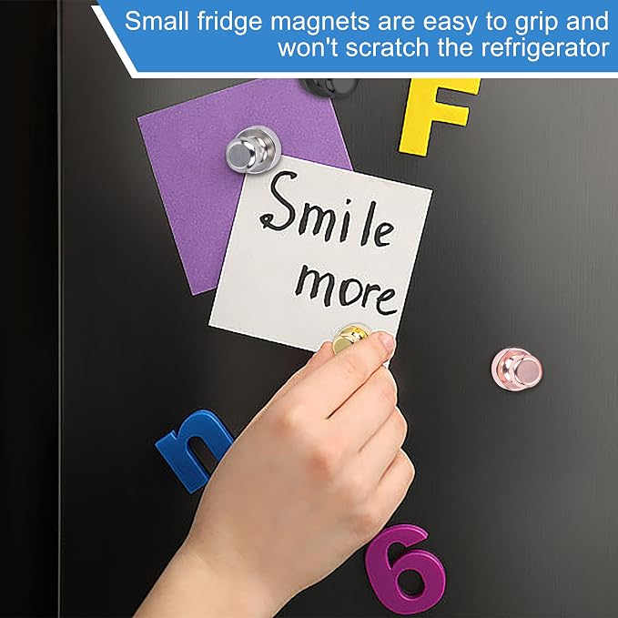 LOVIMAG Fridge Magnets 16Pcs for Refrigerator Whiteboard, Colorful | Small Strong Neodymium Metal Cute Push Pin for Classroom, Kitchen, Accessories Decorative, Office, Calendar - Image 4