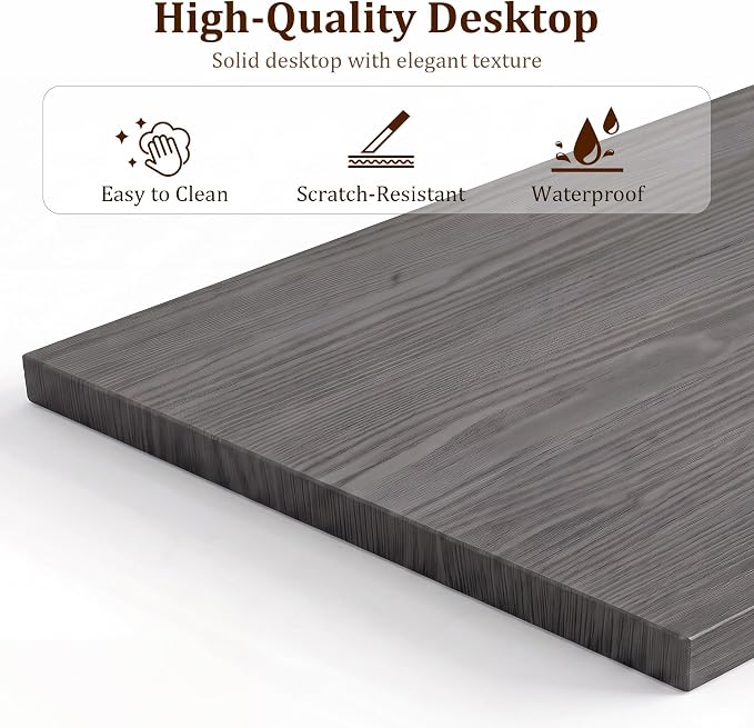Alpen Gaming Desk, Home Office L Shaped Desk, Small Computer Corner PC Table with Side Bag and Reversible Shelf, Sturdy Writing Workstation for Bedroom, Living Room, Grey - Image 5