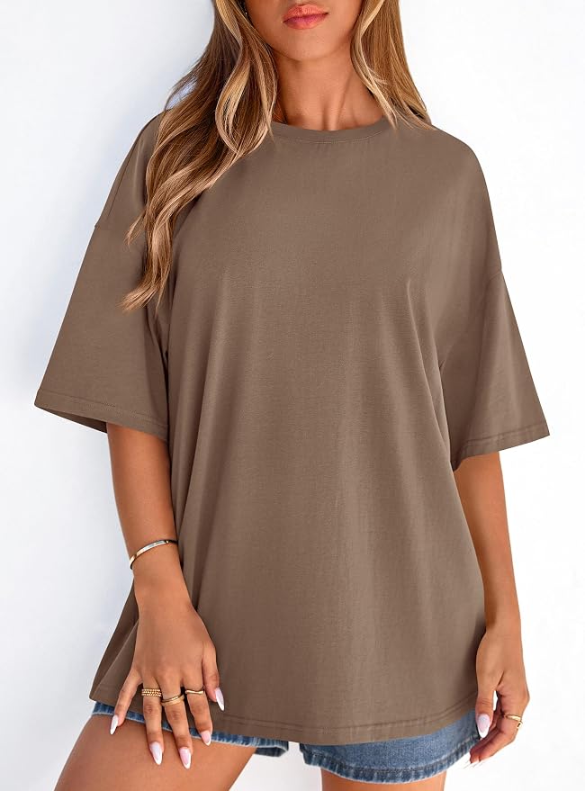 PRETTYGARDEN Womens 2026 Spring Going Out Tops Casual Short Sleeve Crewneck Loose Fit Basic Oversized T Shirts Summer Outfits - Image 7
