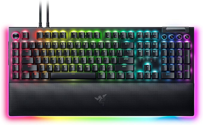 Razer BlackWidow V4 Pro Wired Mechanical Gaming Keyboard, Orange Switches | Tactile & Quiet Switches, Doubleshot ABS Keycaps, Command Dial, 8 Dedicated Macro Keys, RGB, Snap Tap, Magnetic Wrist Rest by Unknown