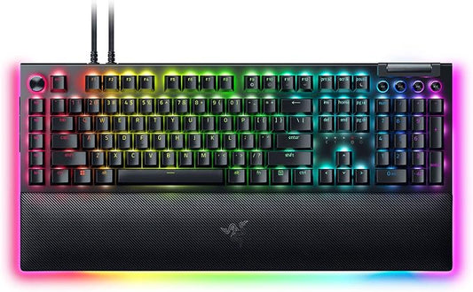 Razer BlackWidow V4 Pro Wired Mechanical Gaming Keyboard, Orange Switches | Tactile & Quiet Switches, Doubleshot ABS Keycaps, Command Dial, 8 Dedicated Macro Keys, RGB, Snap Tap, Magnetic Wrist Rest by Unknown