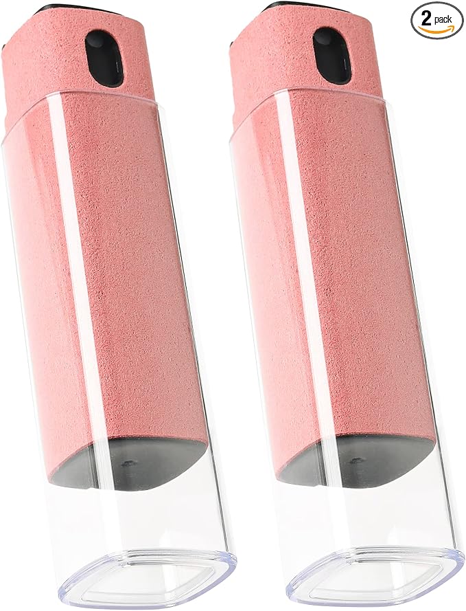 CUIUD Touchscreen Screen Cleaner Kit 2 Pcs, Phone, Tablet and Car Screen Cleaner, Two in One Spray and Microfiber Cloth(2 Pack Pink) by Unknown