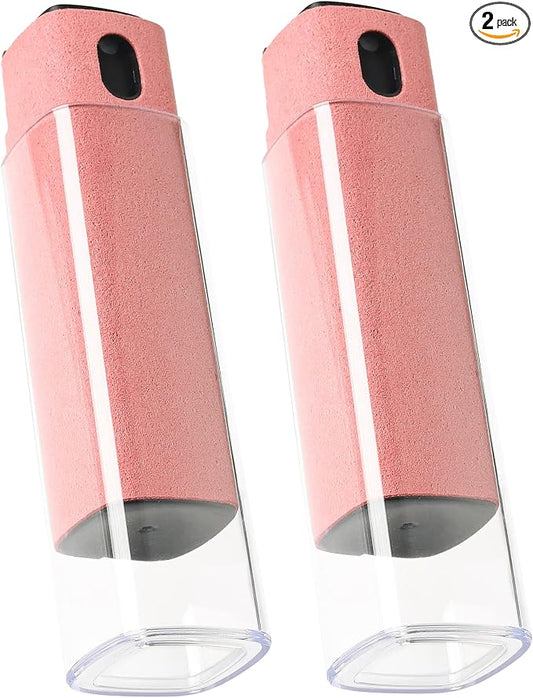 CUIUD Touchscreen Screen Cleaner Kit 2 Pcs, Phone, Tablet and Car Screen Cleaner, Two in One Spray and Microfiber Cloth(2 Pack Pink) by Unknown