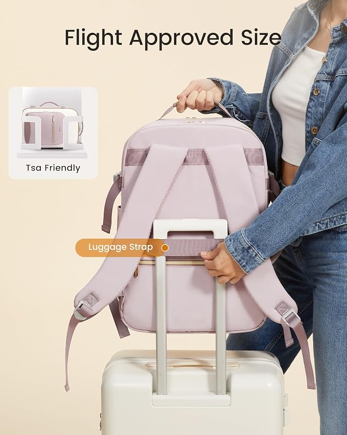 LOVEVOOK 56L Travel Backpack for Women & Men, Airline Approved Carry On Luggage with 3 Packing Cubes, TSA Overnight Bags, Waterproof Personal Item Bag, Weekender Essentials Backpacks fits 17" Laptop - Image 6