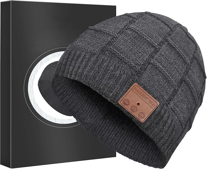 Bluetooth Beanie Hat Headphones Unique Tech Gifts Stocking Stuffer by FULLLIGHTTECH