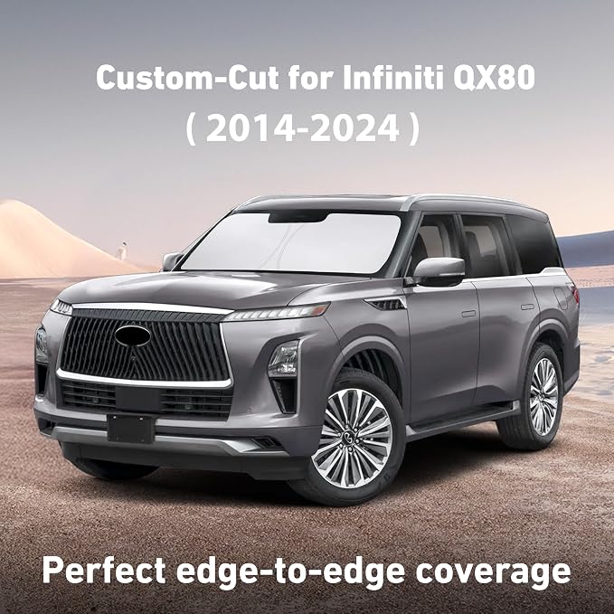 EcoNour Windshield Sunshade Compatible for Infiniti QX80 2014-2022 2023 2024, Sun Visor for Front Windshield & Window Sun Shade Cover, UV Heat Blocker & Protector, Car Accessories - Image 2