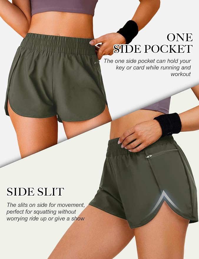 Blooming Jelly Women's Quick-Dry Running Shorts Workout Sport Layer Active Shorts with Pockets 1.75" - Image 4
