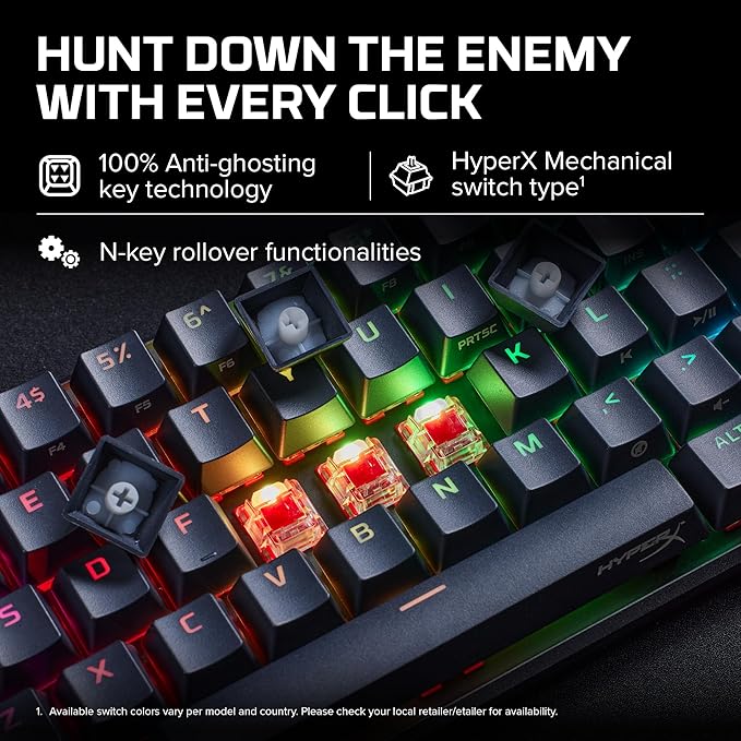 HyperX Alloy Origins 65 - Mechanical Gaming Keyboard – Compact 65% Form Factor - Linear Red Switch - Double Shot PBT Keycaps - RGB LED Backlit - NGENUITY Software Compatible,Black - Image 3