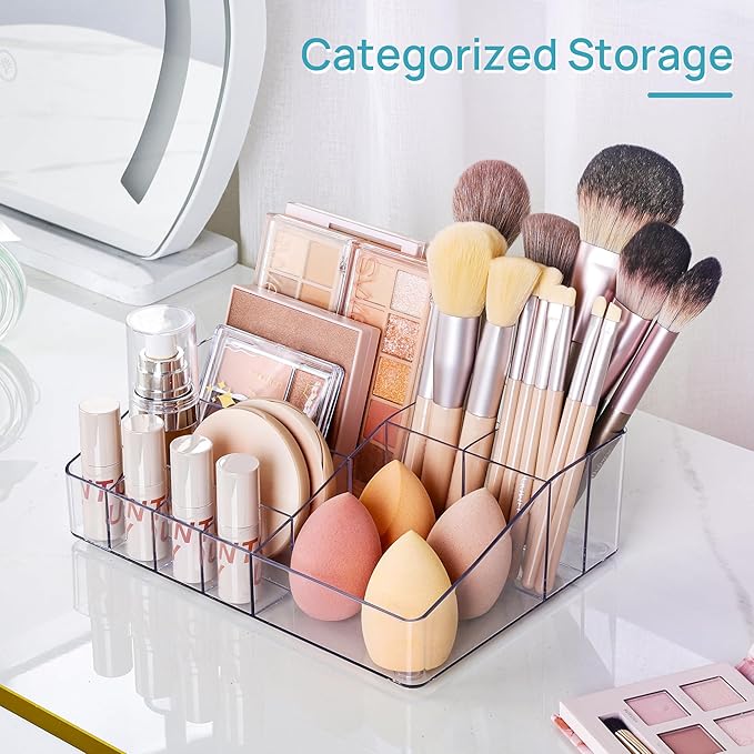 Vtopmart 3 Tier Clear Makeup Organizer with 2 Drawers | Smart Storage Layout, Clear for Better Visibility, Stackable, Large Capacity, for Makeup Lipstick Brush Skincare - Image 4