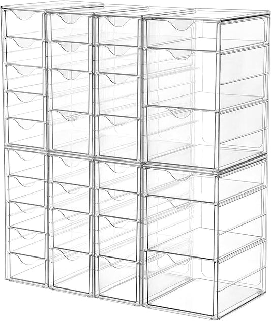 Vtopmart Acrylic Desk Organizer with 32 Drawers for Office, Makeup, Crafts | Clear Storage Drawers for Office Supplies, Desktop Organization for Makeup, Jewelry, Art Crafts, Bead, Pen, Stationary by Vtopmart