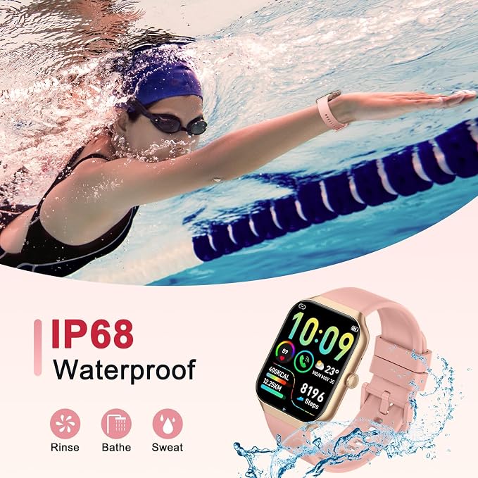 Jugeman Smart Watch for Women, 1.96" HD Smartwatch (Answer/Make Call) with Heart Rate/Sleep Monitor/Pedometer Fitness Watch 113+ Sport Modes, IP68 Waterproof Activity Tracker for Android iOS - Image 9