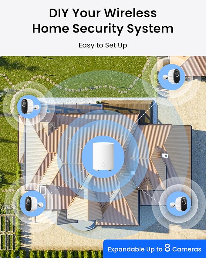 REOLINK Home Hub mini with 2X Argus 3 Pro+Solar Panel, Solar Security Cameras Wireless Outdoor, 2.4/5 GHz WiFi, Solar/Battery Powered, Smart Detection, Motion Recording, No Monthly Fee - Image 6