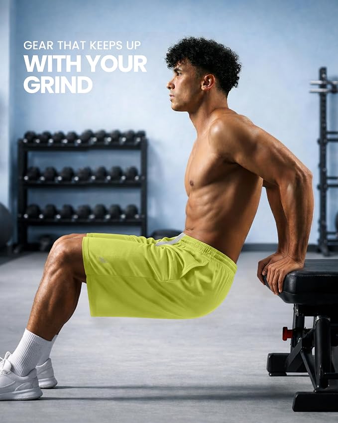 Quick Dry Knit Men's Athletic Shorts Loose-Fit Running Workout Gym Shorts - Image 2