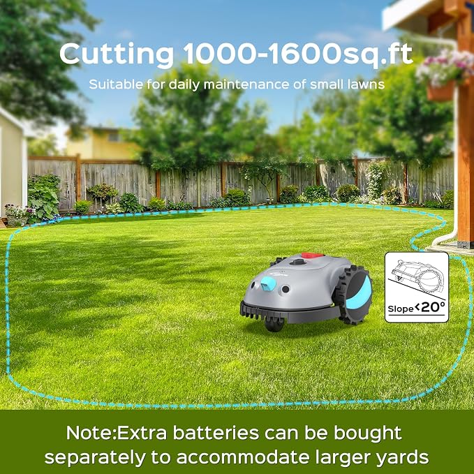 YARDCARE V100 Robot Lawn Mower with HD Vision Navigation, Smart Obstacle Detection, Collision Sensors, Adjustable Cutting Height, Low-Noise Operation—Perfect for Small Lawns up to 1,600 sq ft. - Image 7
