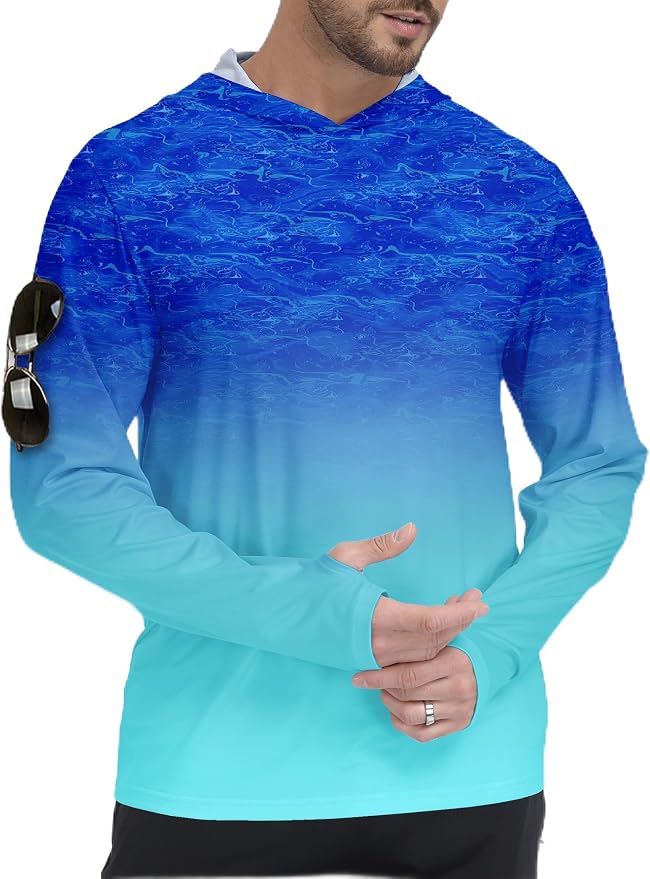 ZITY Men's Sun Protection Shirts Long Sleeve Rash Guard Hoodie UV UPF 50+ Fishing Running Athletic Sweatshirts by ZITY