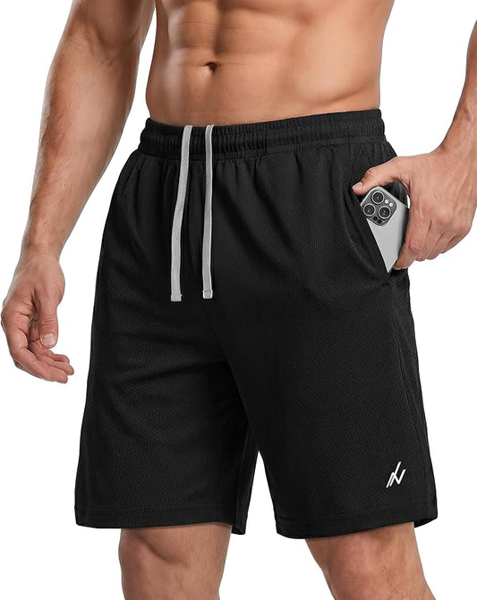 Quick Dry Knit Men's Athletic Shorts Loose-Fit Running Workout Gym Shorts by NYThreads