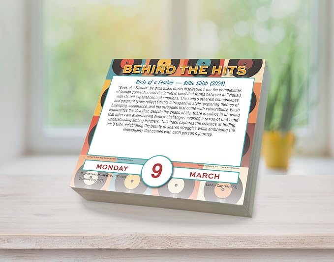 Behind The Hits 2026 Daily Desk Calendar: Boxed Page-a-Day Music Trivia Calendar with Day-to-Day Stories Behind Legendary Songs & Chart-Topping Moments - Image 4