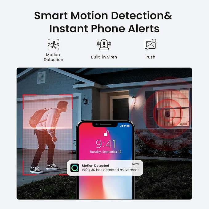 Window Security Camera 2K, Indoor WiFi Cameras 2.4GHz/5GHz, 2 Pack with Colorvue AI Color Night Vision, Person Detection with Auto-Focus, 24/7 Recording Compatible with Alexa & Google Home - Image 6