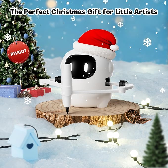 RIVGOT Drawing Robot for Kids with 150 Cards, Voice Interactive Educational Drawing Machine, Montessori Painting Learning Toys for 3 4 5 6 7 8 Year Old Boys Girls Birthday Party - Image 5