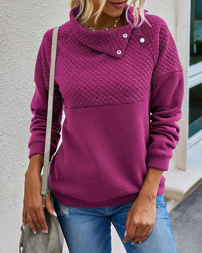 BTFBM Women Fashion Quilted Pattern Lightweight Zipper Long Sleeve Plain Casual Ladies Sweatshirts Pullovers Shirts Tops - Image 4