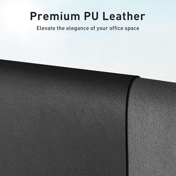 Aothia Faux Leather Desk Mat - Non-Slip PU Leather Desk Blotter, Waterproof Writing Surface, Large Desk Pad for Office & Home (Black, 55" x 17") - Image 2