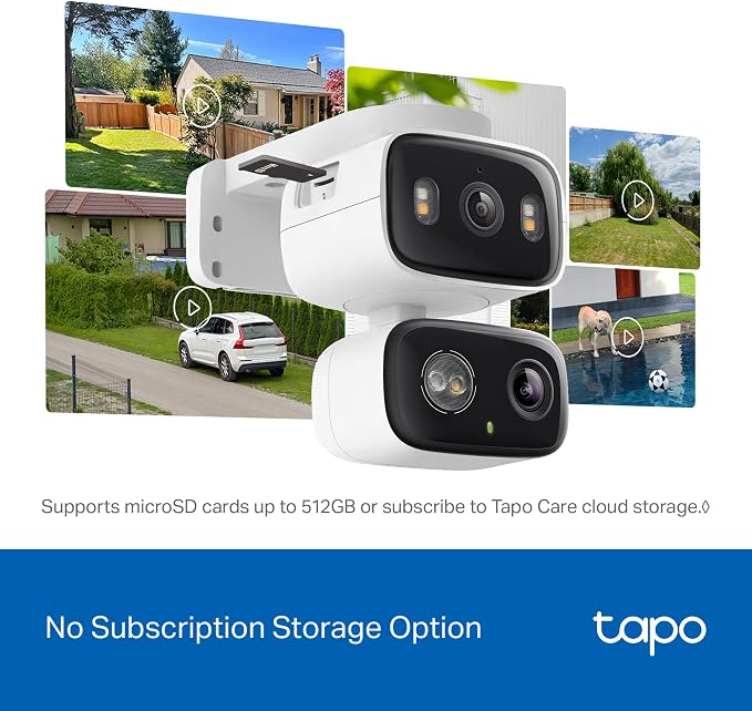 Tapo 2K Indoor/Outdoor Dual Lens Pan/Tilt Wired Security Camera - 125° Wide-Angle View + 6mm Zoom, Motion Track, Person/Vehicle Detection, Local Storage or Optional Cloud, C246D - Image 8