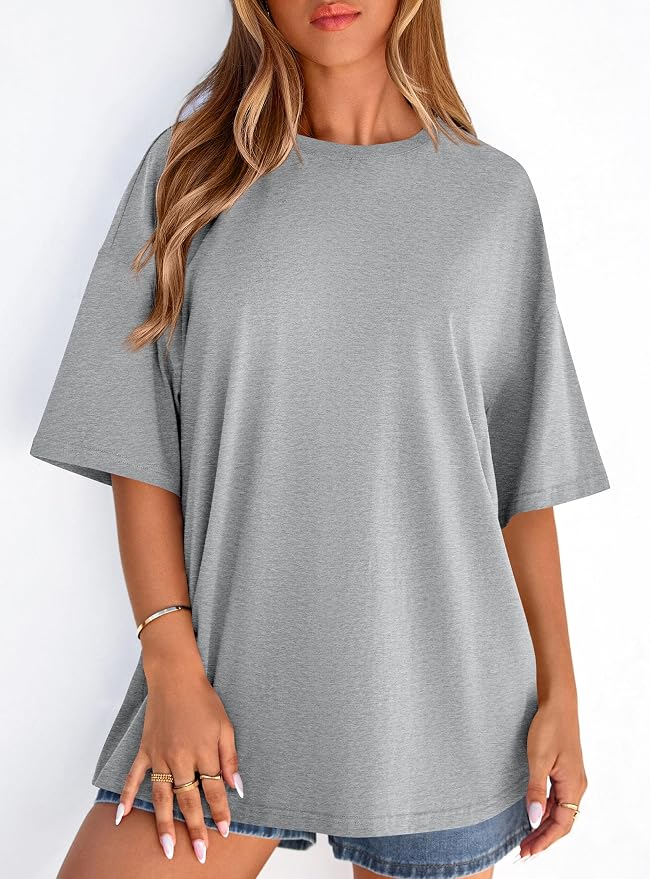 PRETTYGARDEN Womens 2026 Spring Going Out Tops Casual Short Sleeve Crewneck Loose Fit Basic Oversized T Shirts Summer Outfits - Image 7
