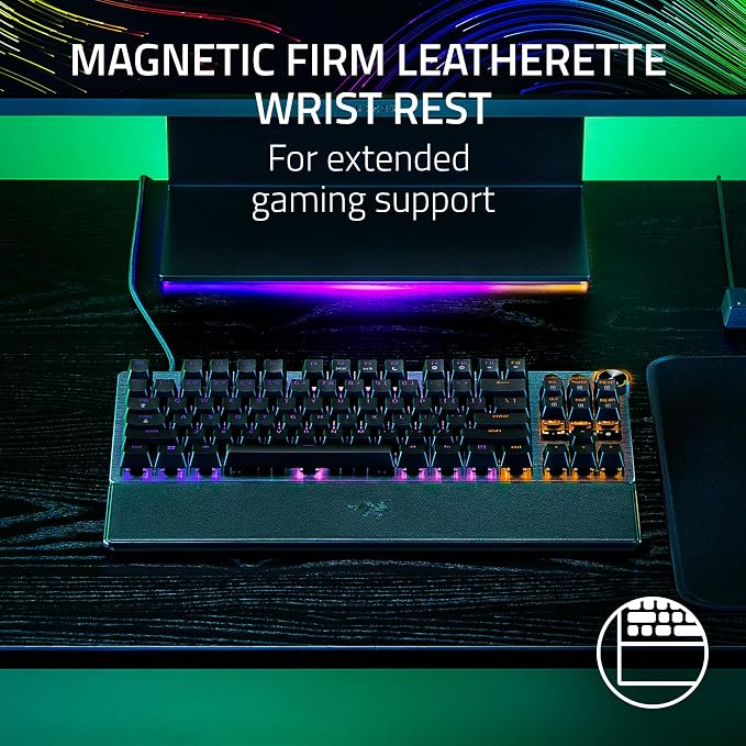 Razer Huntsman V3 Pro TKL Esports Gaming Keyboard, Black | Analog Optical Switches, Snap Tap, Rapid Trigger, Adjustable Actuation, Media Keys & Dial, Doubleshot PBT Keycaps, Wrist Rest - Image 10