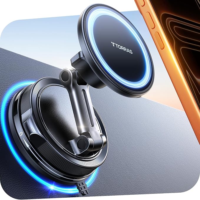 TORRAS 2026 Vacuum for Magsafe Car Mount【98+LBS Strongest Suction & Ultra Magnet】 Magnetic Phone Holders for Your Car, 360° Adjustable Car Phone Holder Mount for iPhone 17 Pro Max 16 15 14 13 12 by Unknown