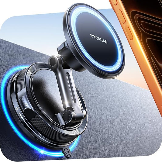 TORRAS 2026 Vacuum for Magsafe Car Mount【98+LBS Strongest Suction & Ultra Magnet】 Magnetic Phone Holders for Your Car, 360° Adjustable Car Phone Holder Mount for iPhone 17 Pro Max 16 15 14 13 12 by Unknown