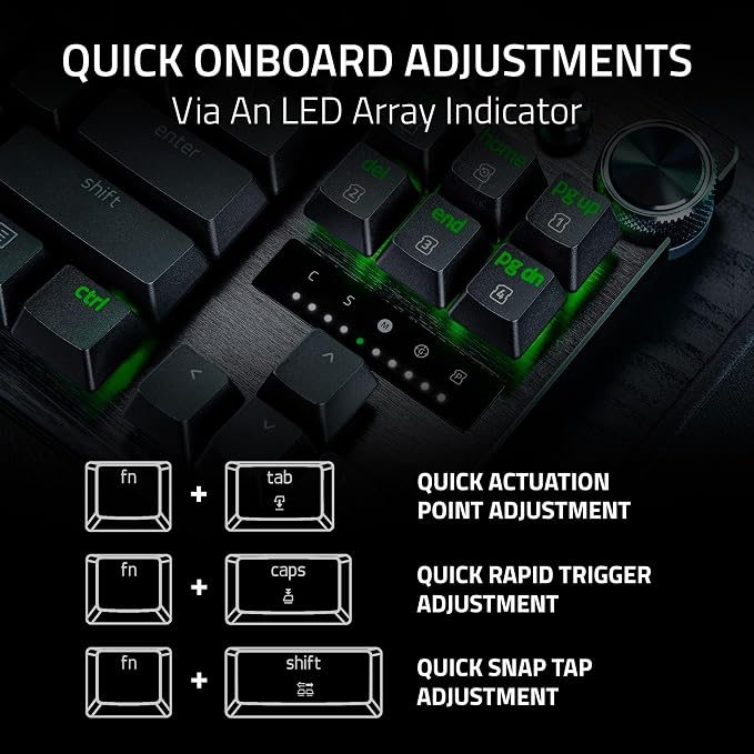 Razer Huntsman V3 Pro TKL 8KHz Esports Gaming Keyboard, Black | Analog Optical Switches Gen 2, 8KHz Polling, Razer Snap Tap, Rapid Trigger, Adjustable Actuation, Media Controls - Image 8