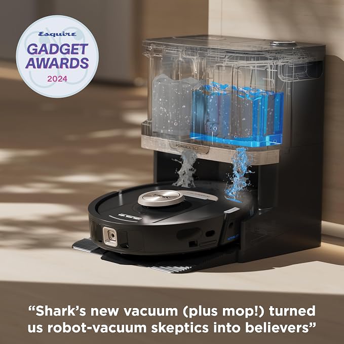 Shark PowerDetect NeverTouch Pro Robot Vacuum & Mop, Black,RV2820ZE | 5 PowerDetect Technologies, NeverStuck, NeverTouch Pro Base (Self-Empty 60-Day, Refill, Pad Wash/Dry), 360° LiDAR + 3D Sensor - Image 13