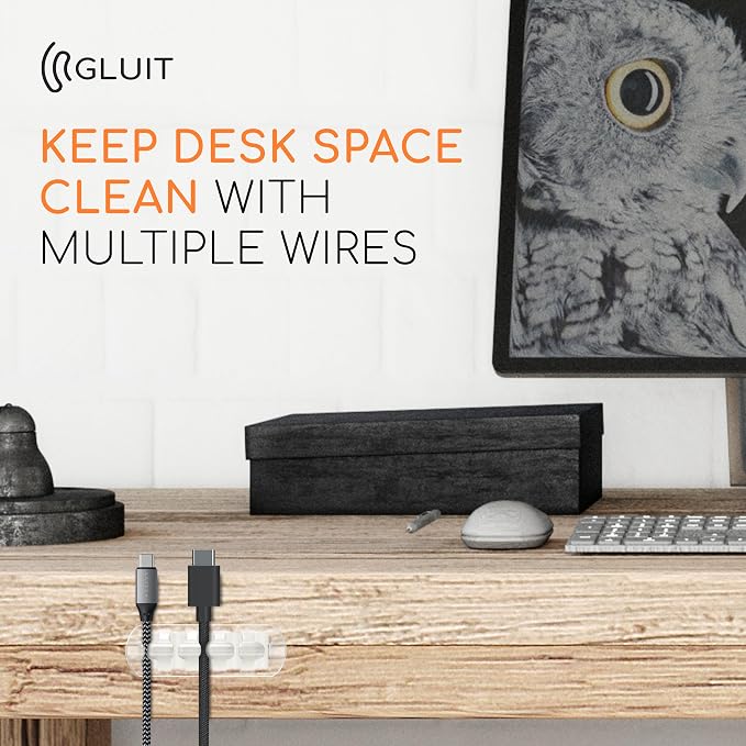 Cord Organizer for Desk, Nightstand Cable Holder, 5 Psc, Transparent - Image 8