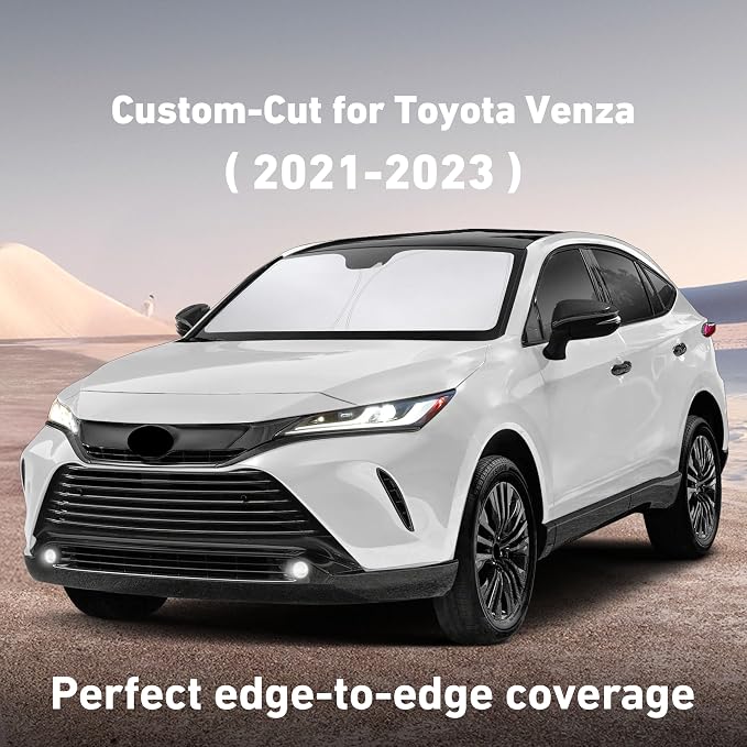 EcoNour Windshield Sunshade Compatible for Toyota Venza 2021 2022 2023 2024 Sun Visor for Front Windshield & Window Sun Shade Cover, UV Heat Blocker & Protector, Car Accessories - Image 2