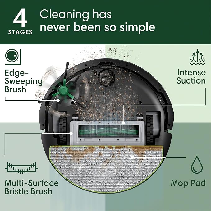 iRobot Roomba 105X Robot Vacuum & Mop Combo, AutoEmpty Dock, Self‑Emptying for Up to 75 Days, 70× Power‑Lifting Suction, Smart LiDAR Mapping, App & Voice Control, Ideal for Homes with Pets & Kids - Image 3