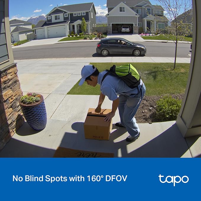 Tapo 2K Wireless Smart Video Doorbell - 160° Ultra-Wide View, Person Detection, 2-Way Talk, Ring Call, Night Vision, Subscription-Free Local Storage or Optional Cloud, D205 - Image 4