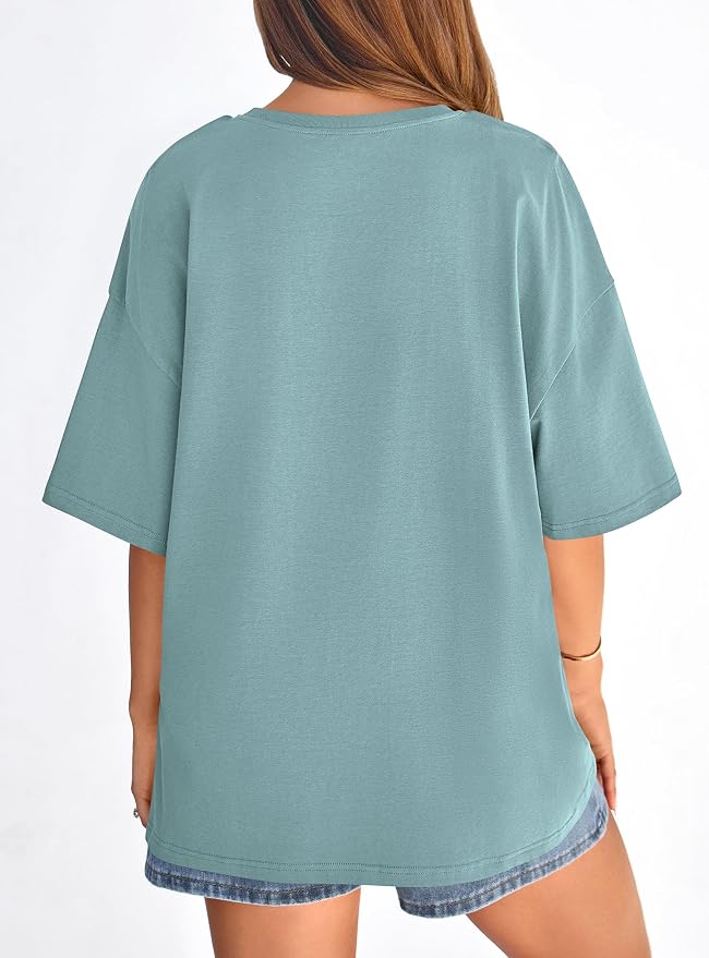 PRETTYGARDEN Womens 2026 Spring Going Out Tops Casual Short Sleeve Crewneck Loose Fit Basic Oversized T Shirts Summer Outfits - Image 6