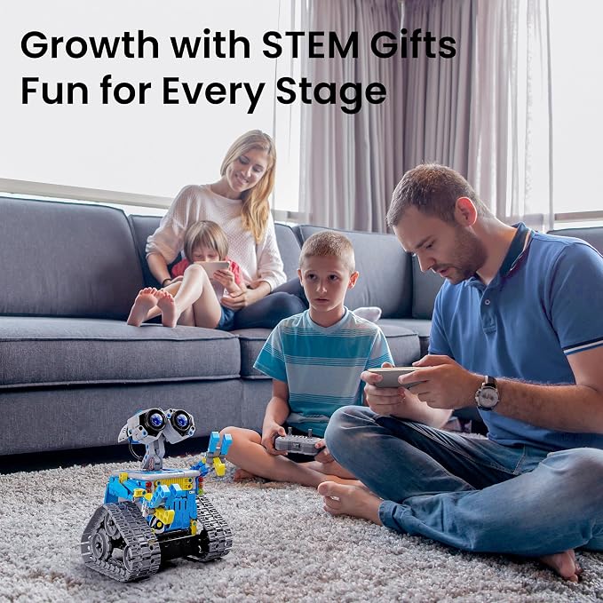 Sillbird Building Robot Kit with Remote Control STEM Gift for Boys Age 8-12 | Coding Robotic Toys, Educational Birthday Presents, App-Controlled, Build 5in1 Models, Rechargeable Blue Bot Set, 488 Pieces - Image 2