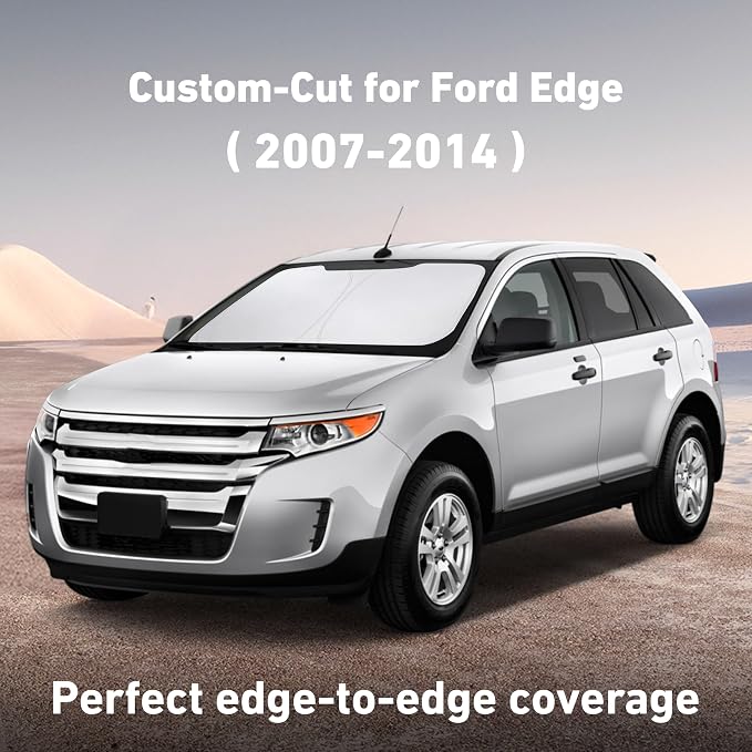 EcoNour Windshield Sunshade Compatible for Ford Edge 2007-2012 2013 2014, Sun Visor for Front Windshield & Window Sun Shade Cover, UV Heat Blocker & Protector, Car Accessories - Image 2