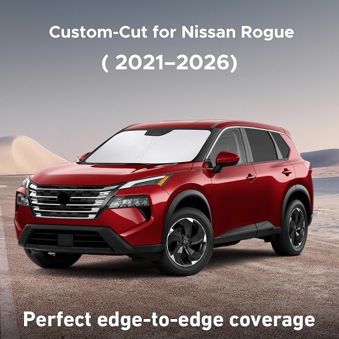 EcoNour Windshield Sunshade Compatible for Nissan Rogue 2021-2024 2025 2026, (Not for Rogue Sport) Sun Visor for Front Windshield & Window Sun Shade Cover, UV Heat Protector, Car Accessories - Image 2