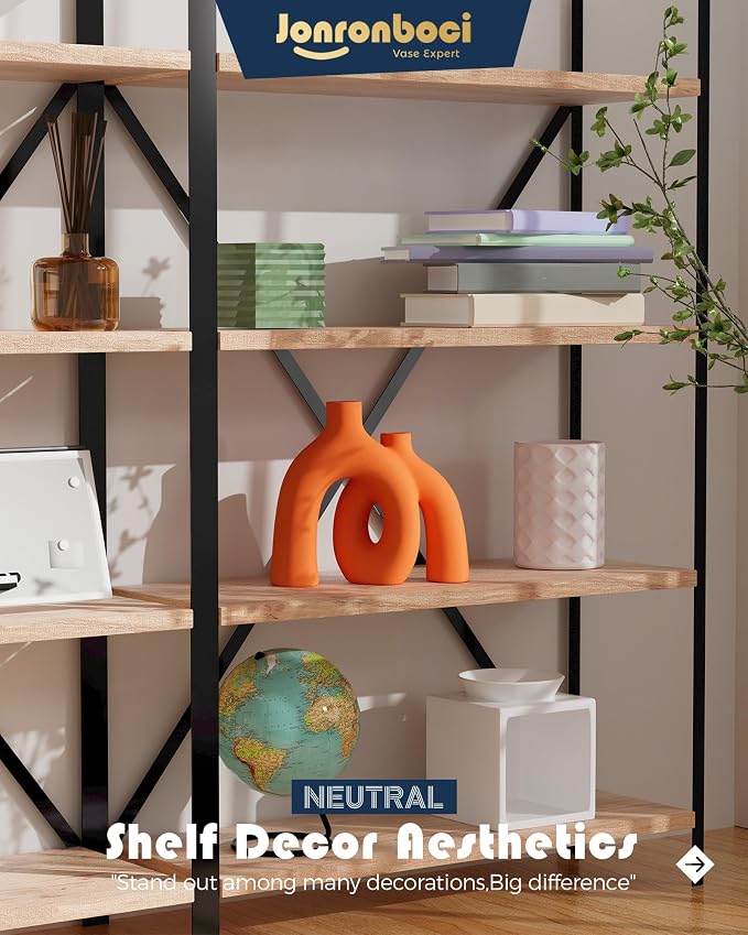 Hug Donut Decorative Vase Set - Modern Vases Home Decor, Decorative Vase for Bookshelf, Entryway Table, Dining Table Centerpiece, Mantle or Fireplace Decor, Console (Orange) - Image 6