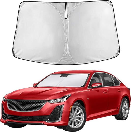 EcoNour Windshield Sunshade Compatible for Cadillac CT5 2020-2024 2025 2026, Sun Visor for Front Windshield & Window Sun Shade Cover, UV Heat Blocker & Protector, Car Accessories by EcoNour