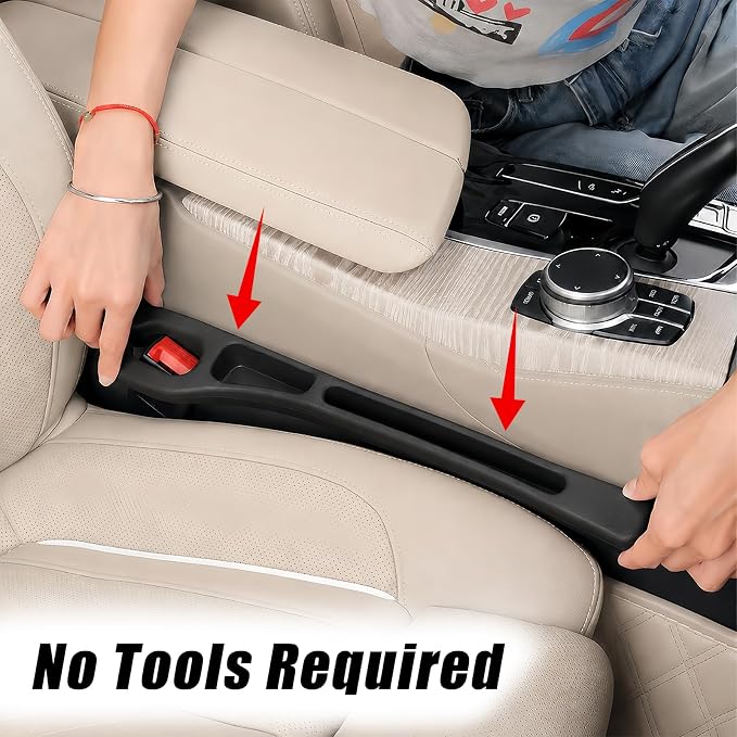 Car Seat Gap Filler Organizer 2 PCS Black Universal Seat Gap Plug Blocker Anti-Drop Console Catcher Phone Keys Storage for Car Truck SUV Auto Accessories Style3 - Image 6