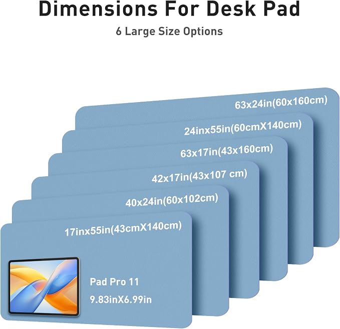 Aothia Faux Leather Desk Mat for Keyboard & Mouse (Sky Blue, 23.6" x 13.7") | Large desk mat for keyboard, mouse and laptop, creating a clean, organized workspace for work, study and everyday use - Image 5