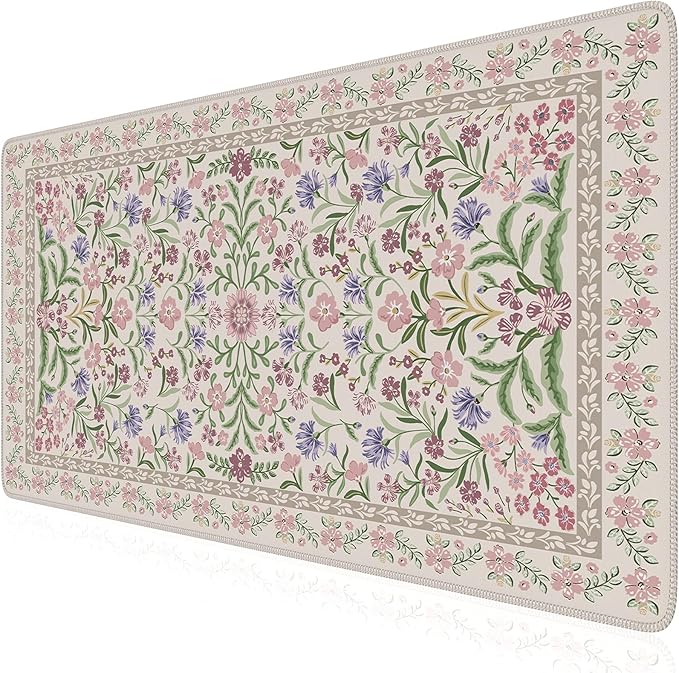 iCasso Desk Mat for Keyboard and Mouse, Large Mouse Pad,35.4x15.7in,Purple | Desk Pad for Women Home Office Decor Supplies, Desk Accessories, Non-Slip Mousepad with Stitched Edge, Smooth Water-Resistant by iCasso