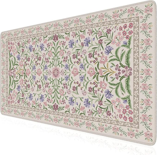 iCasso Desk Mat for Keyboard and Mouse, Large Mouse Pad,35.4x15.7in,Purple | Desk Pad for Women Home Office Decor Supplies, Desk Accessories, Non-Slip Mousepad with Stitched Edge, Smooth Water-Resistant by iCasso